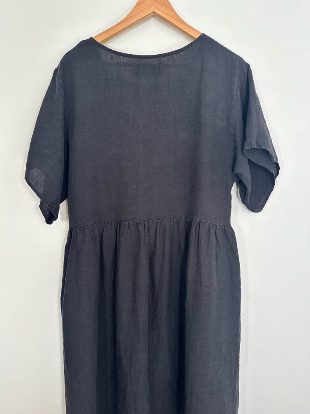 L.F. Markey Black Linen Square-Neck Dress US8 - Picture 6 of 7